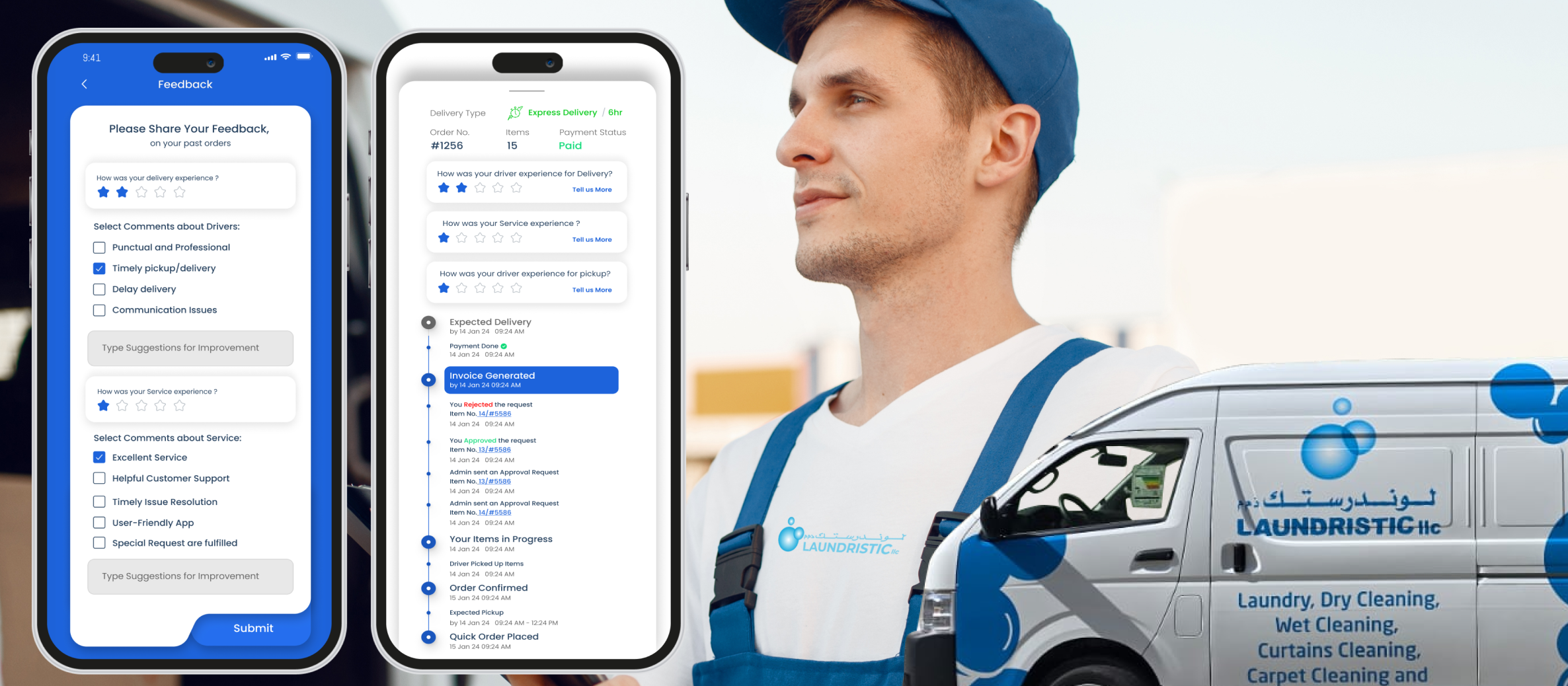 Laundristic: Top-rated laundry delivery app UAE and driver app Dubai banner