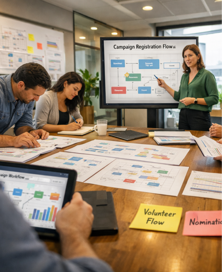 web application for volunteer campaign management Dubai