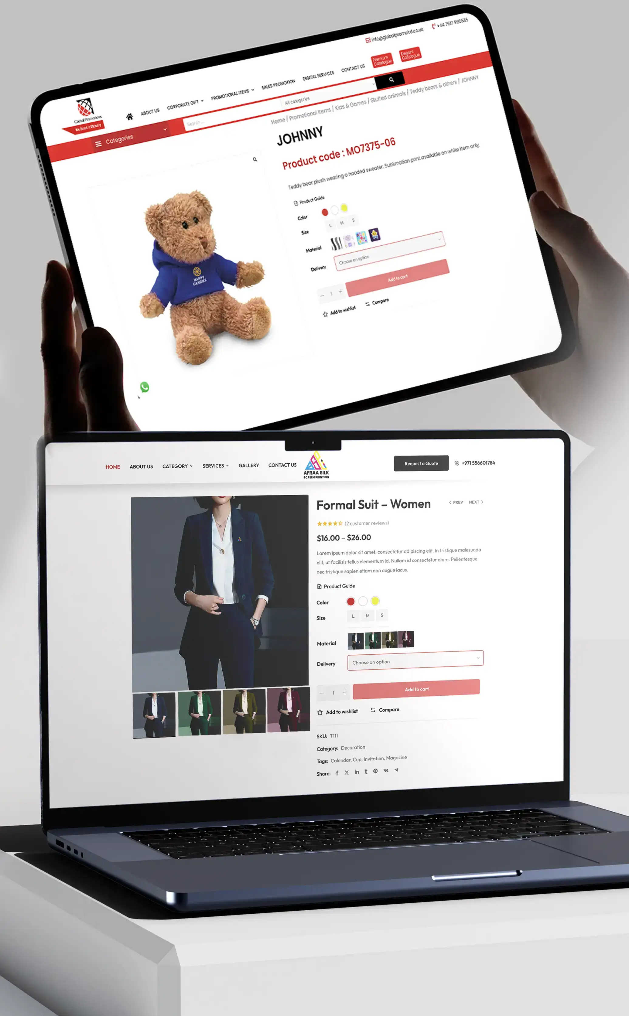 Labotel website dashboard and website screen image