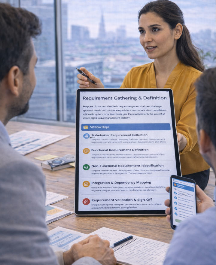 mobile app for cheque approval and tracking system